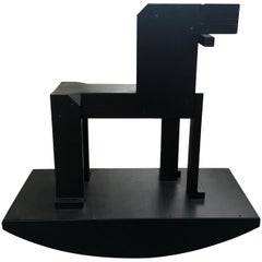 Morgan Horse byRoland Gebhardt Figurative Contemporary Scuplture Black Laquered 