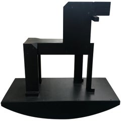 Morgan Horse byRoland Gebhardt Figurative Contemporary Scuplture Black Laquered