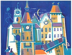 Original 'Aarau Ladet Ein' vintage Swiss travel poster