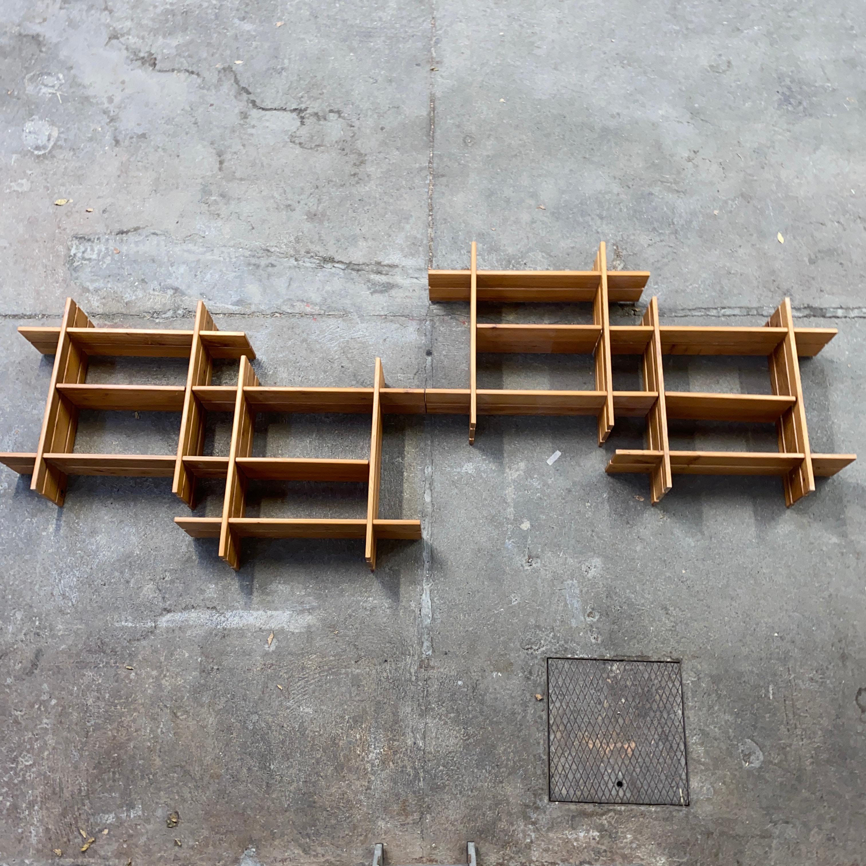 French Roland Haeusler a Set of 4 Elm Shelves