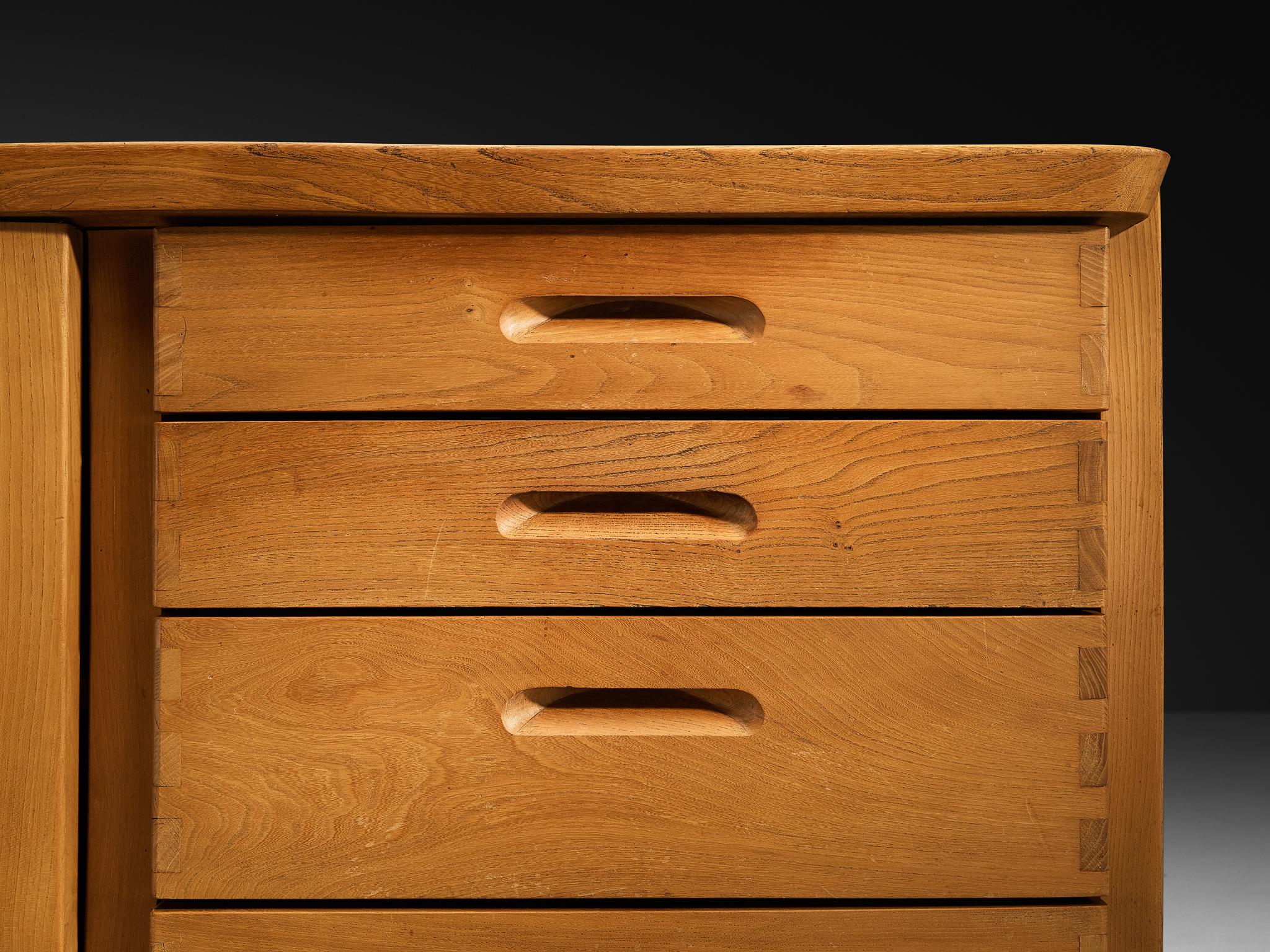 Metà XX secolo Roland Haeusler for Maison Regain Sideboard in Solid Elm in vendita