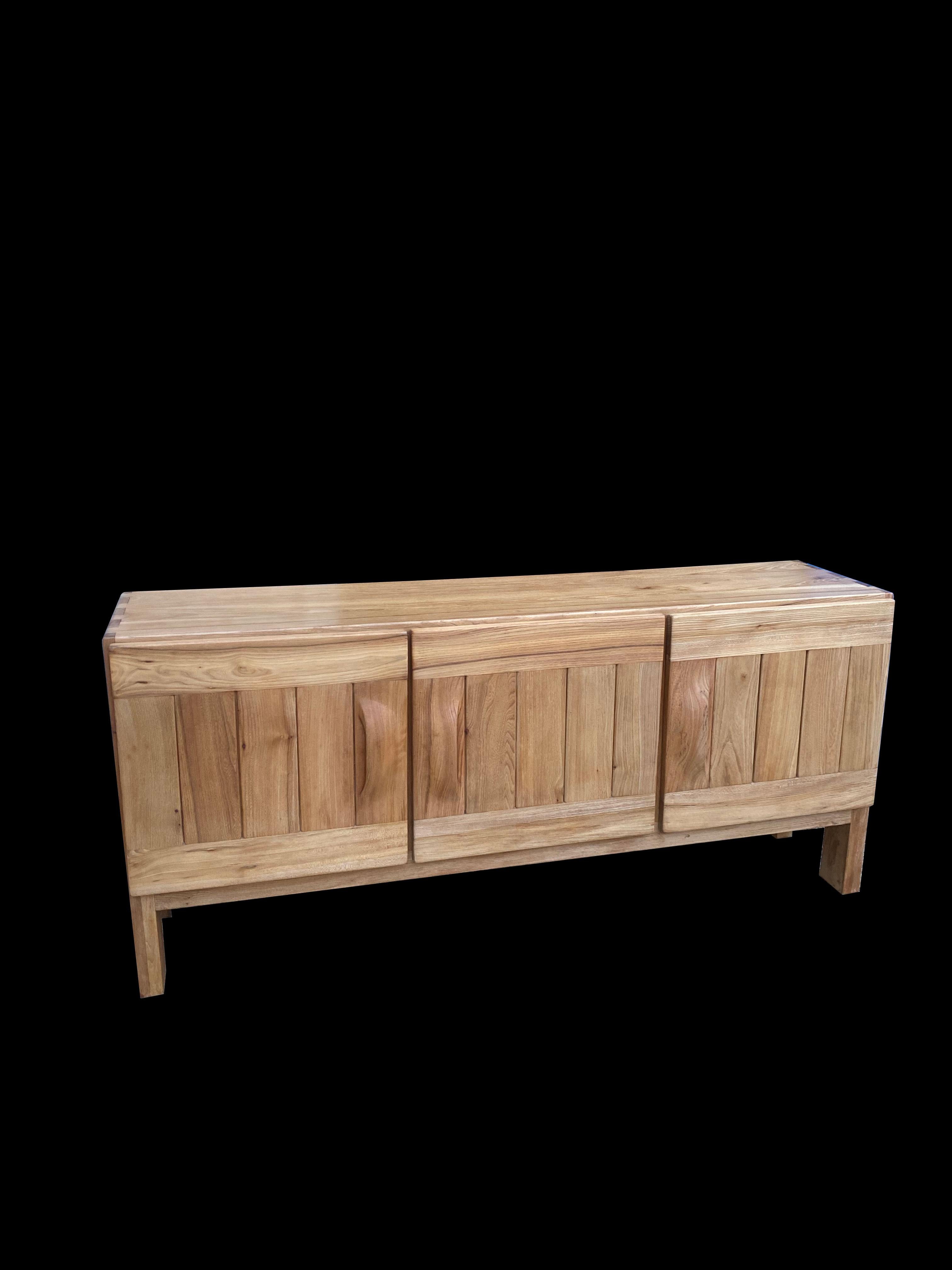 Mid-Century Modern Roland Haeusler, Maison Regain Brutalist Sideboard Elm