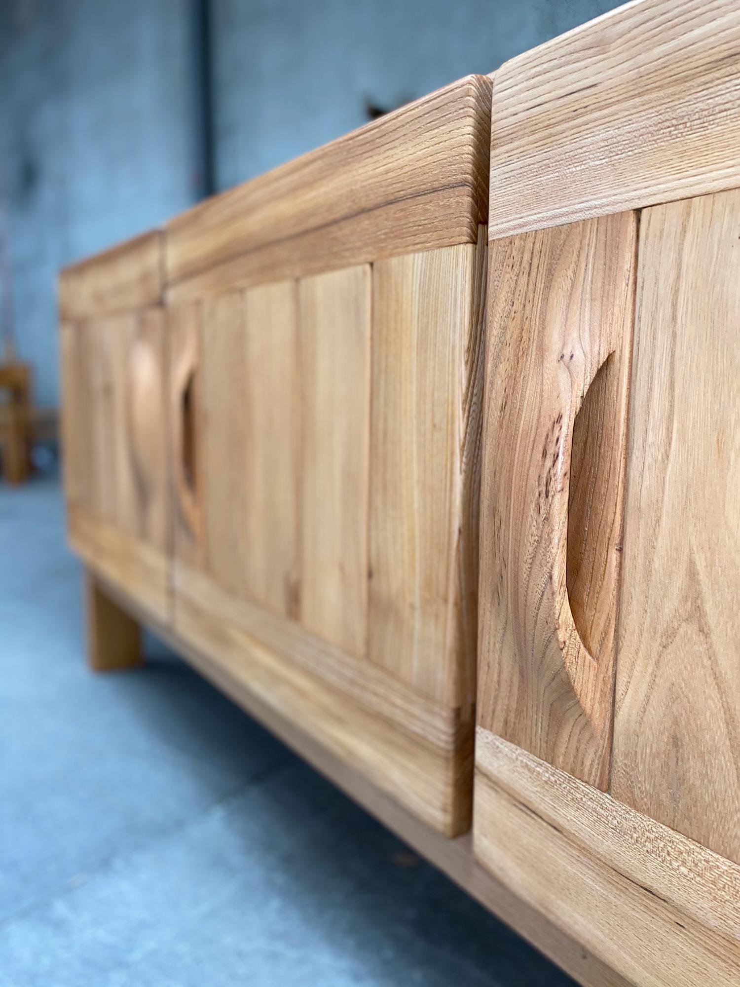 Late 20th Century Roland Haeusler, Maison Regain Brutalist Sideboard Elm