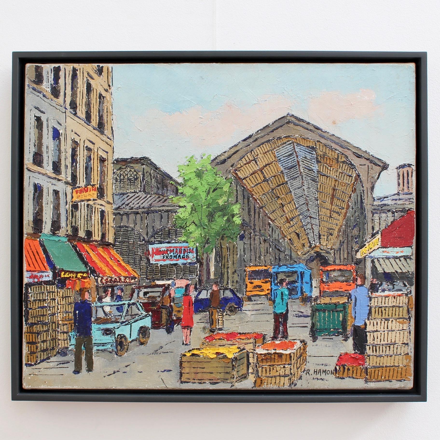 Les Halles Food Market - Painting by Roland Hamon