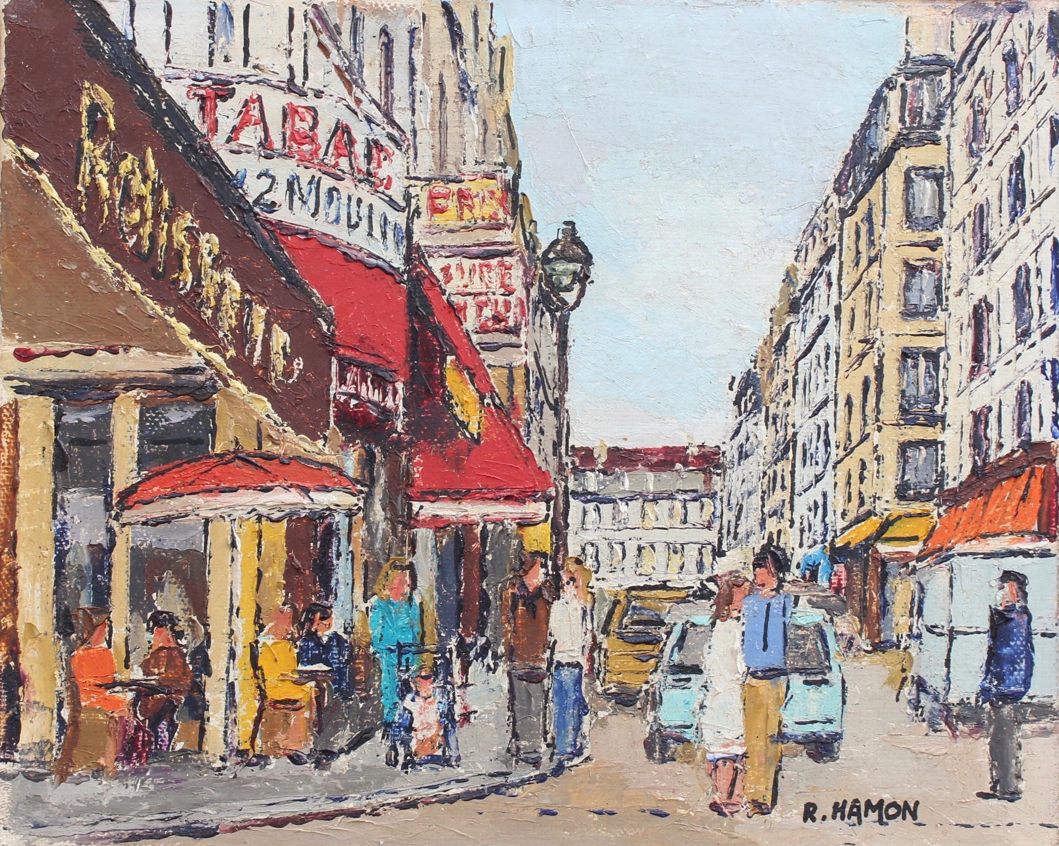 Roland Hamon Figurative Painting - Parisian Street Corner