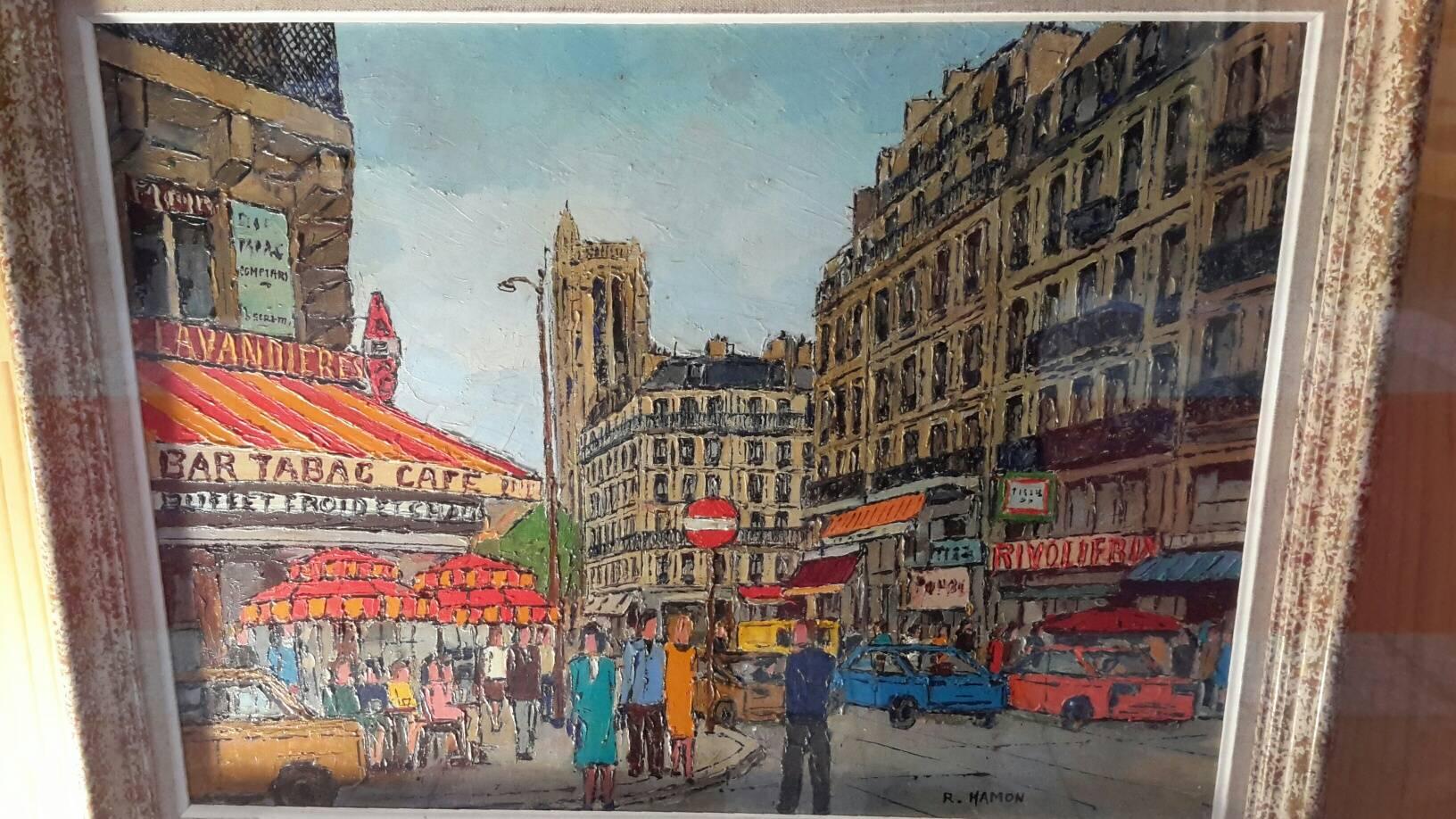 Rivoli Street in Paris  - Painting by Roland Hamon