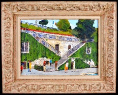 Staircase of the Old Chateau - Modern French Street Landscape Figures Painting
