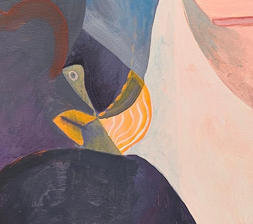 Grande dipinto acrilico espressivo di un sogno dell'artista britannico Roland Jarvis 2