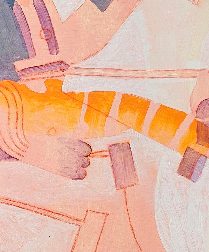 Grande dipinto acrilico espressivo di un sogno dell'artista britannico Roland Jarvis 4