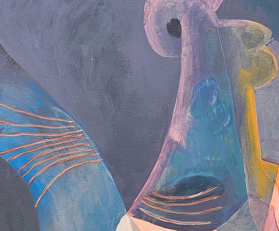 Grande dipinto acrilico espressivo di un sogno dell'artista britannico Roland Jarvis 5