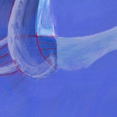 Large oil on canvas by Roland Jarvis 'Blue Swings', British, abstract
