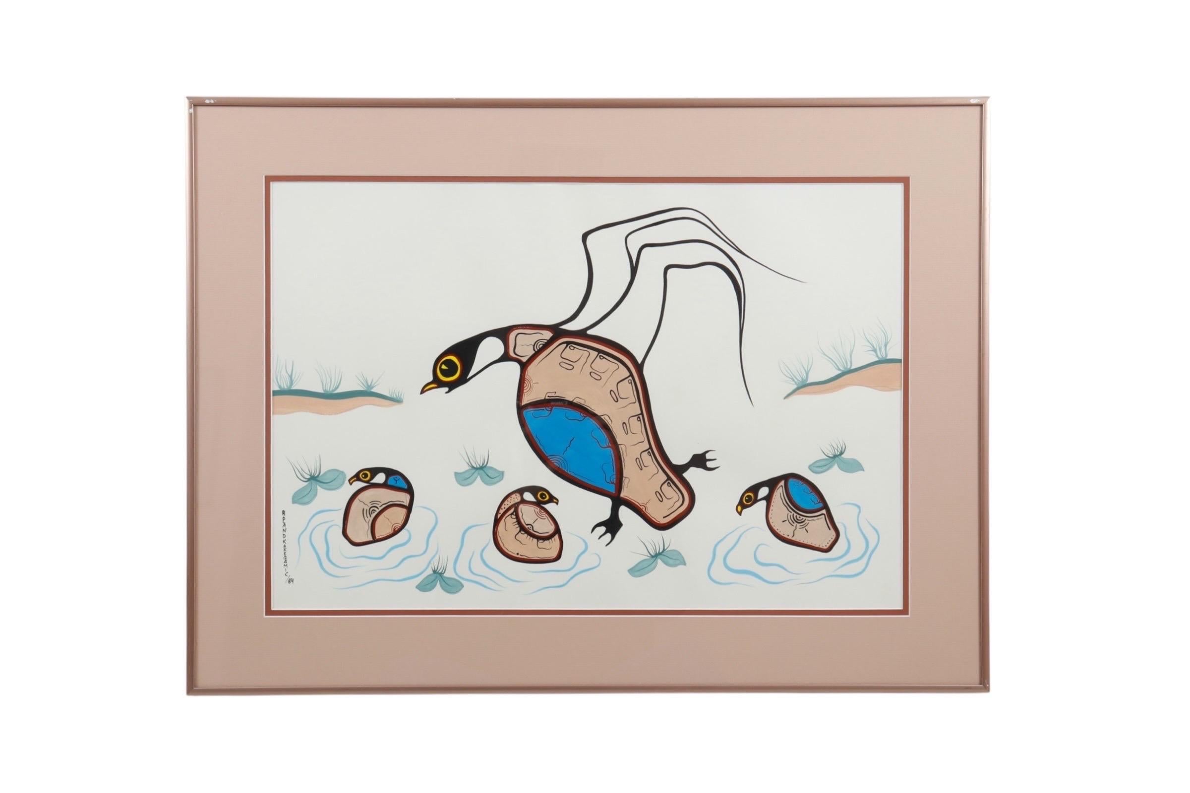 Paper Roland Kakegamic Original Woodland School Drawings - Set of 3 For Sale