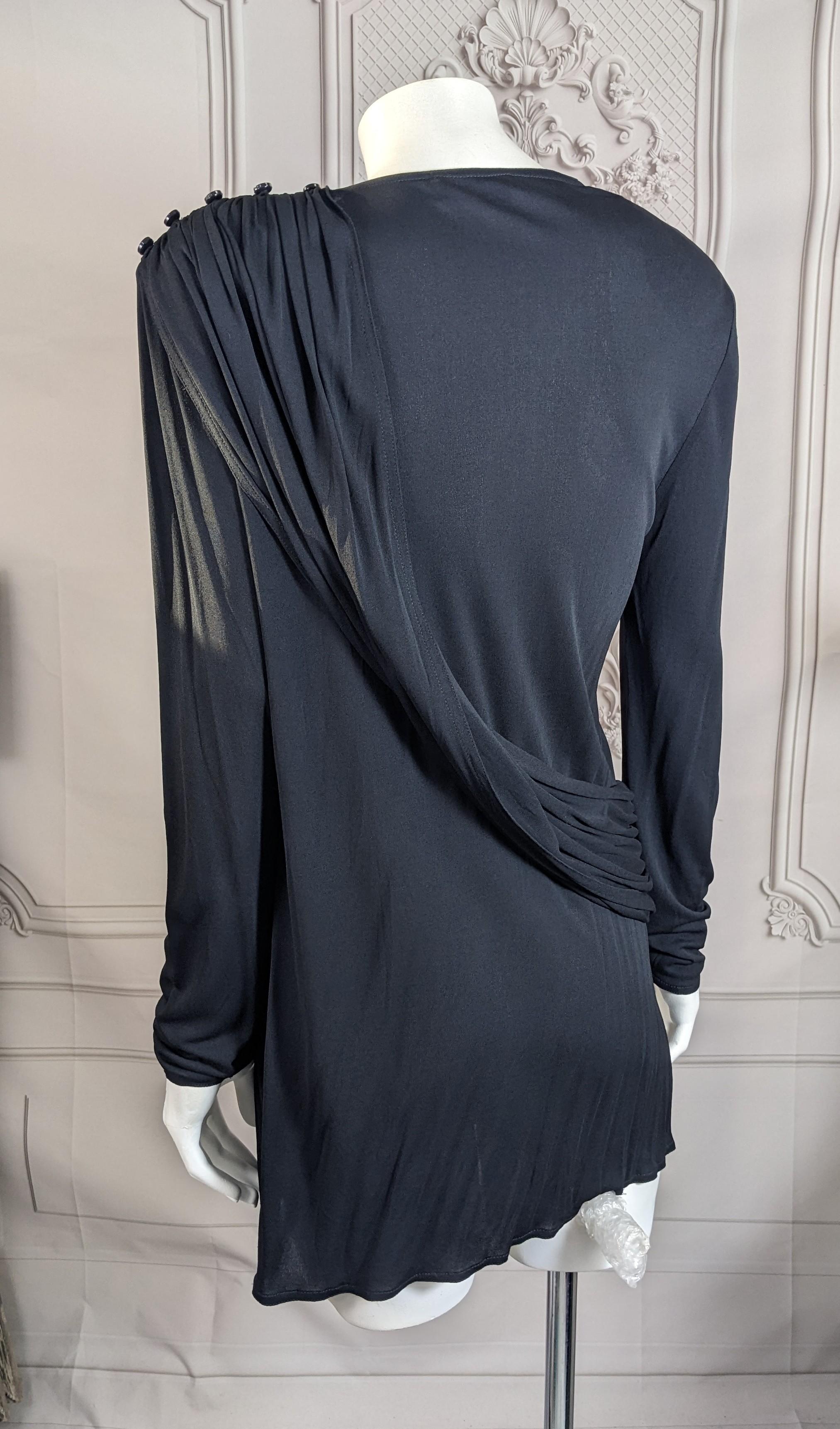 da uomo o donna A. Klein - Top a tunica drappeggiato in jersey opaco in vendita