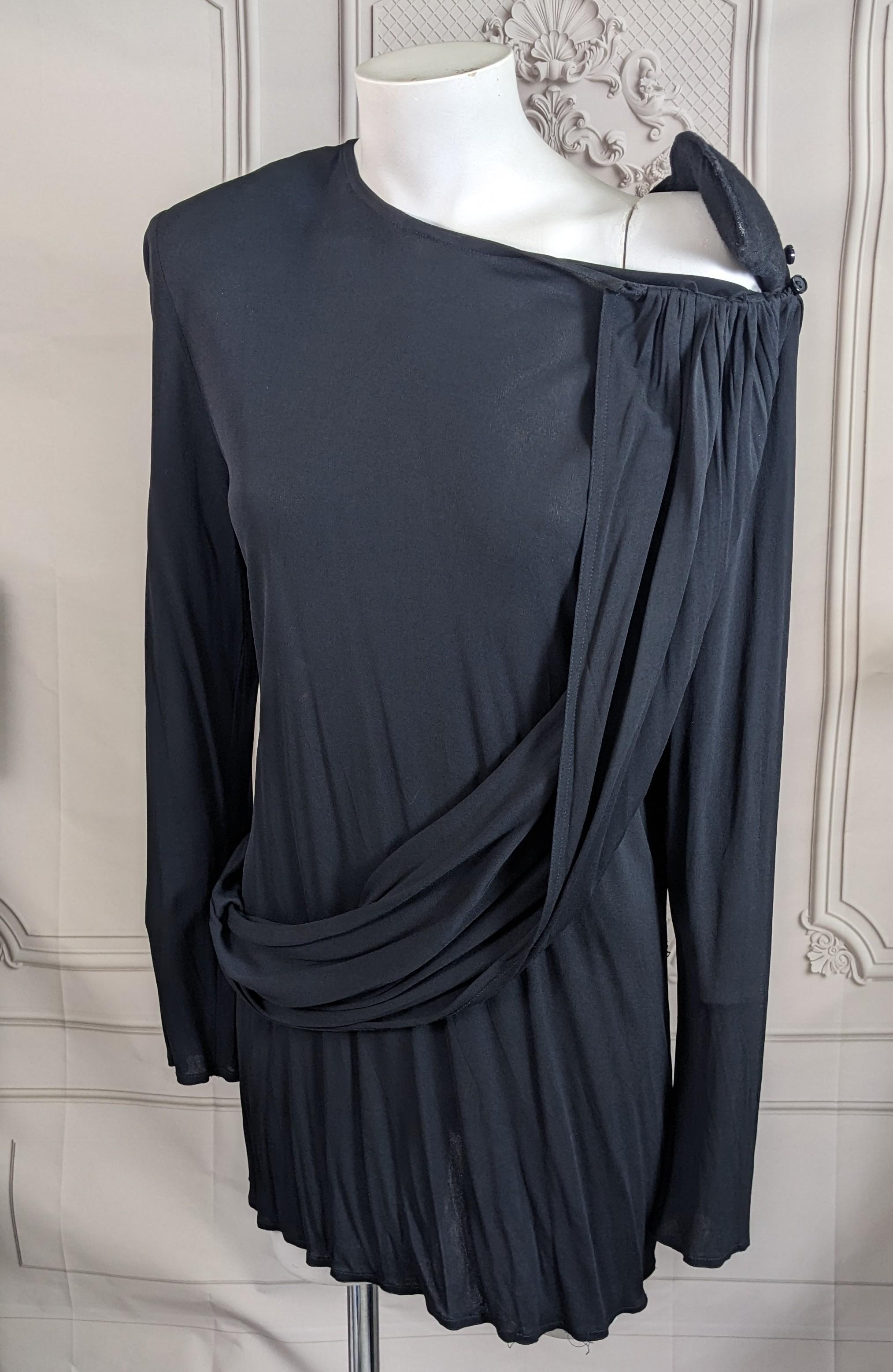 A. Klein - Top a tunica drappeggiato in jersey opaco in vendita 1