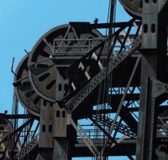 Calumet Double Lift II, Steel Bridges, Contemporary Photorealist Painting