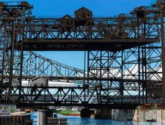 Calumet Vista - Iron and Steel Girder Bridge, Contemporary Photorealist Painting