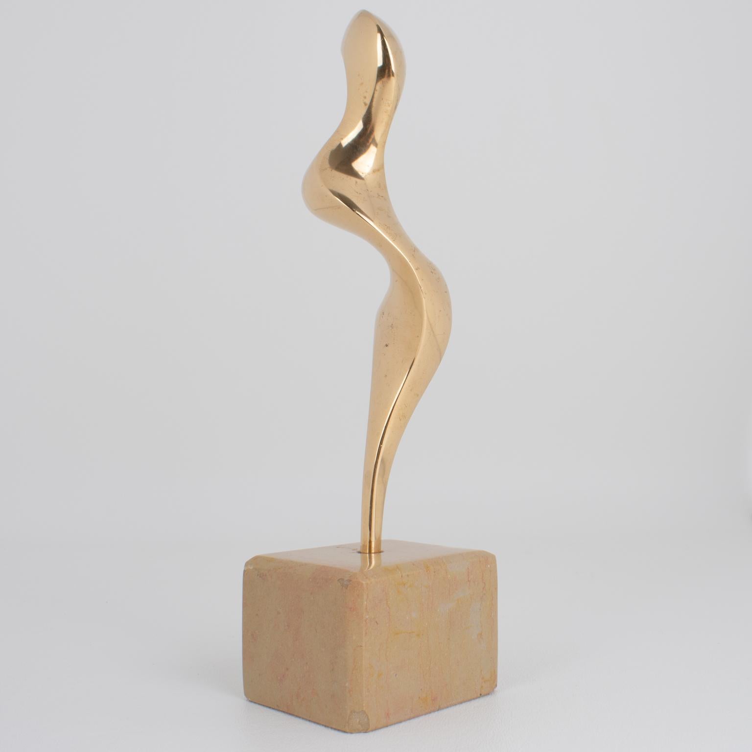Roland Masson Abstract Organic Bronze and Marble Sculpture, circa 1990 For Sale 9