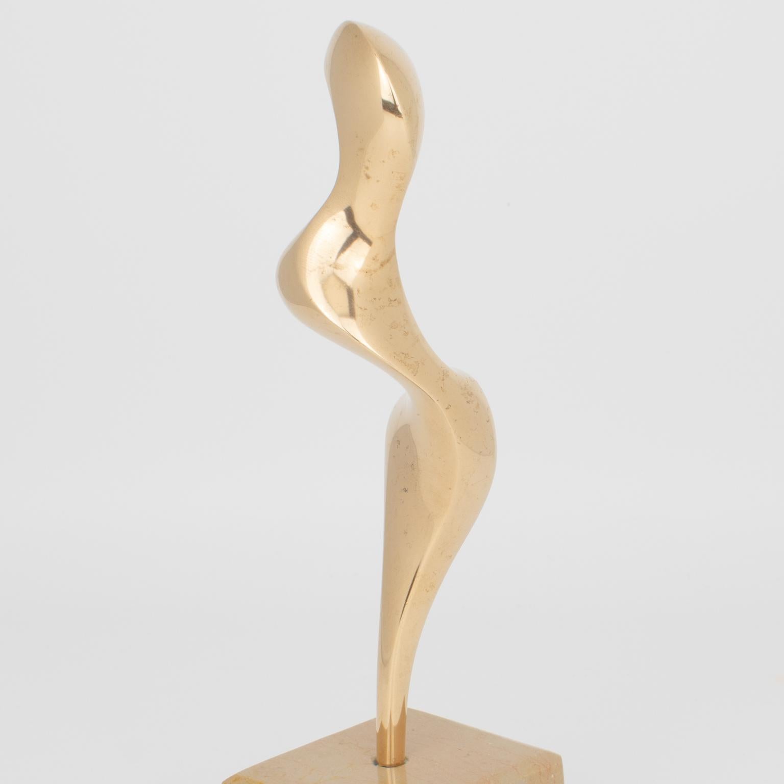 Roland Masson Abstract Organic Bronze and Marble Sculpture, circa 1990 For Sale 11