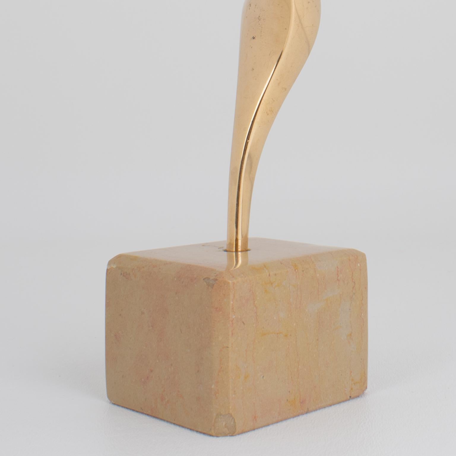 Roland Masson Abstract Organic Bronze and Marble Sculpture, circa 1990 For Sale 12