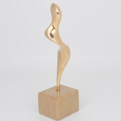 Roland Masson Sculpture abstraite organique en bronze et marbre, vers 1990