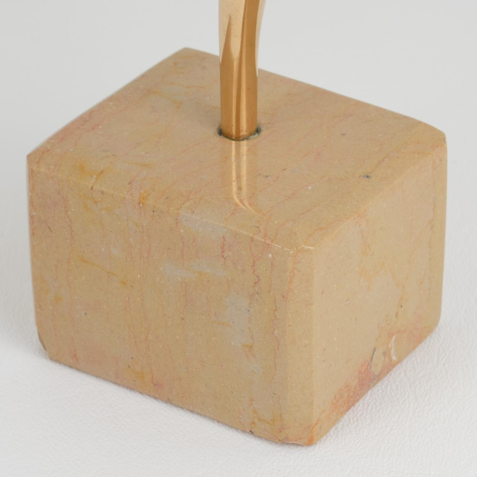 Roland Masson Abstract Organic Bronze and Marble Sculpture, circa 1990 For Sale 7