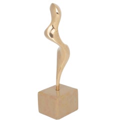 Roland Masson Abstrakte organische Bronze- und Marmorskulptur, um 1990