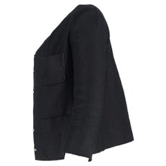 Roland Mouret 3/4 Sleeve Jacket in Black Linen