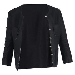 Roland Mouret 3/4 Sleeve Jacket in Black Linen