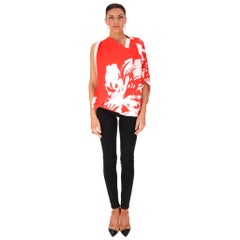 Roland Mouret – Oberteil mit asymmetrischem Drapierungsschnitt und abstraktem Blumenmuster