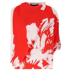 Top asimmetrico drappeggiato con stampa floreale astratta di Roland Mouret