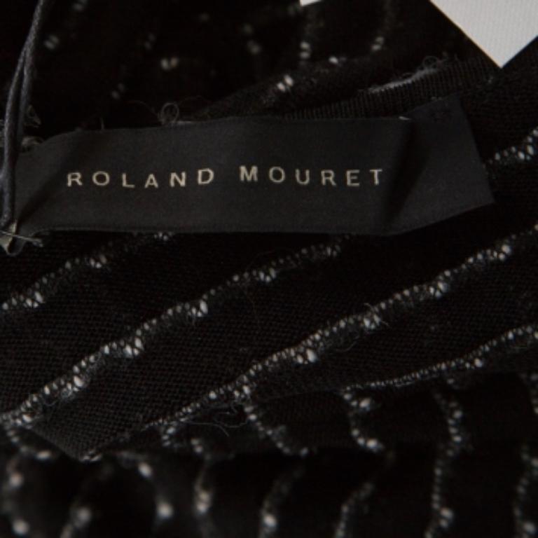 Roland Mouret Schwarzer Overlay-Top aus Alpakageflecht-Strick mit Cape Damen im Angebot