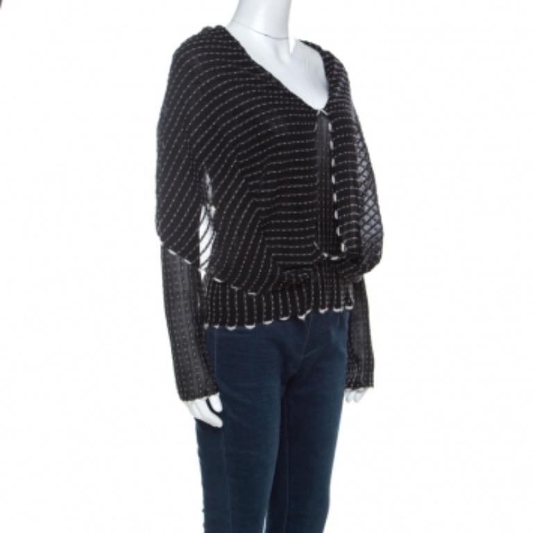 Roland Mouret Schwarzer Overlay-Top aus Alpakageflecht-Strick mit Cape im Angebot 2