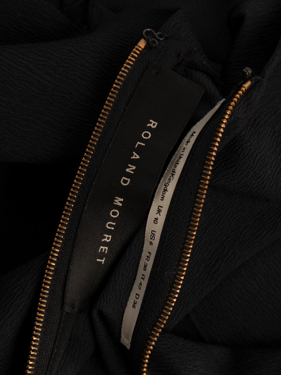 Roland Mouret Black Backless Knee Length Dress Size M For Sale 1