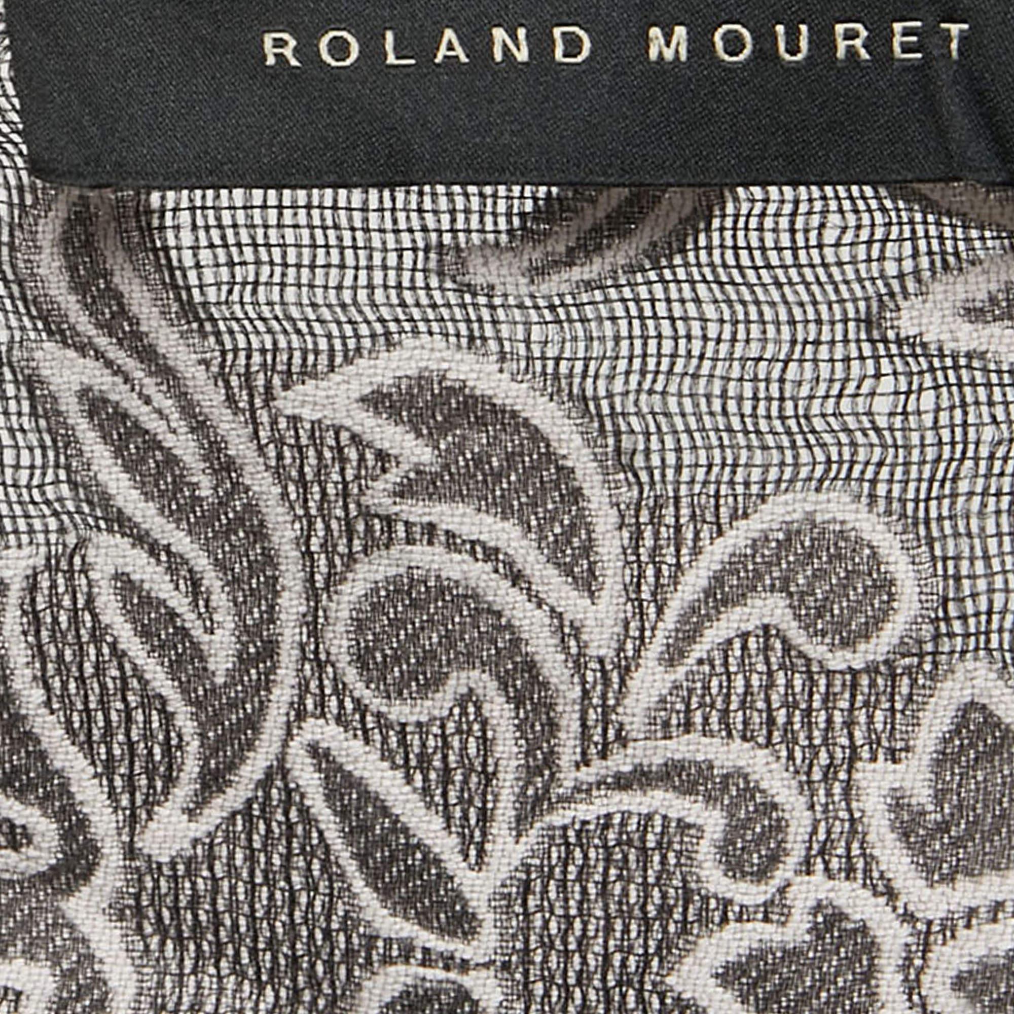 Roland Mouret Black Cotton Blend Eugene Drape-Front Open-Back Top M For Sale 1