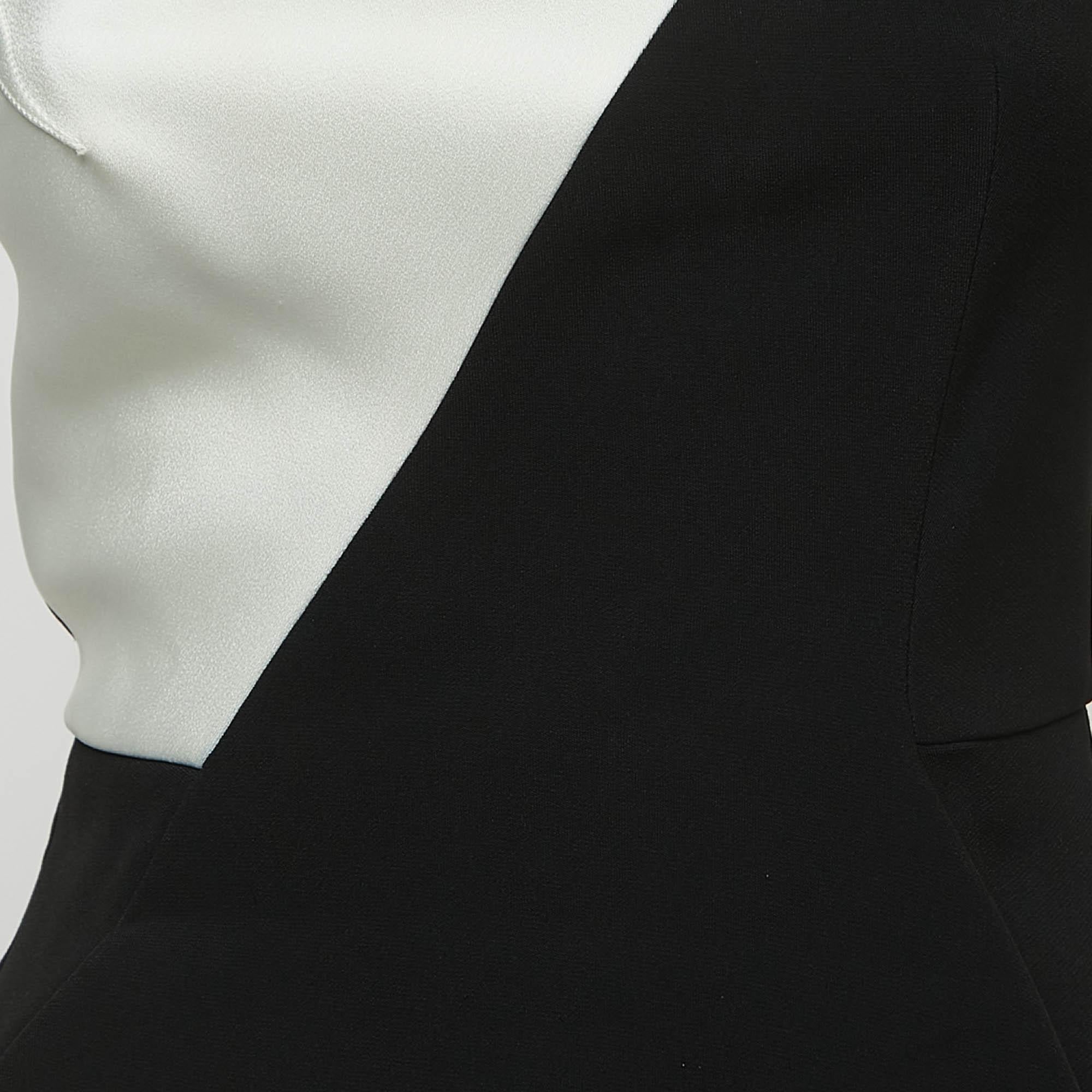 Roland Mouret Black Crepe Draped Slit Detail Sleeveless Maxi Dress S In Good Condition In Dubai, Al Qouz 2