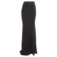Roland Mouret Black Crepe Fit & Flared Aries Maxi Skirt S