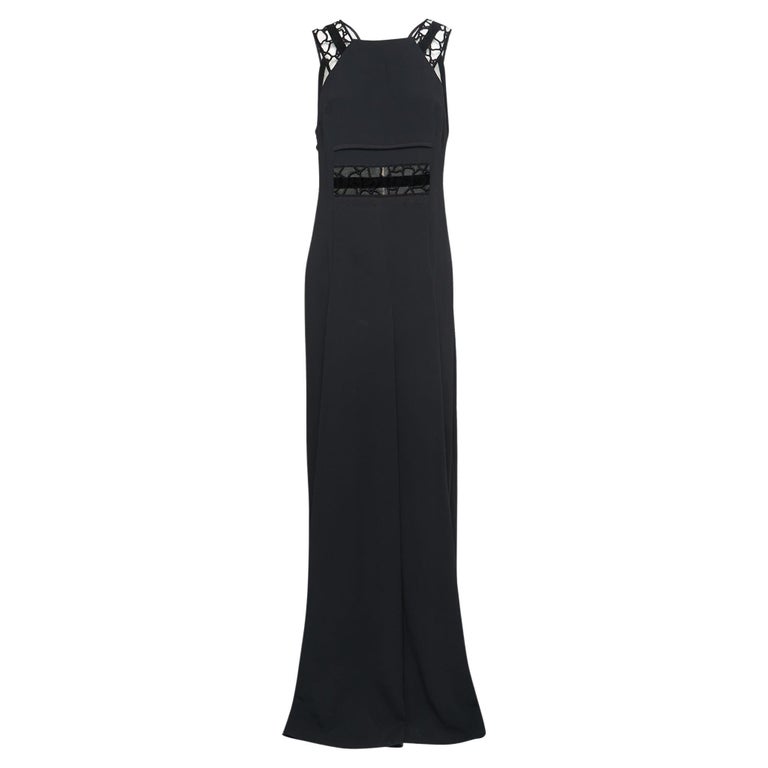 Black Long Dress Lace - 191 For Sale on 1stDibs  black floor length dress,  lace up back long dress