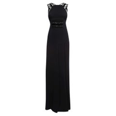 Roland Mouret Black Crepe 
Lace Vasall Gown S