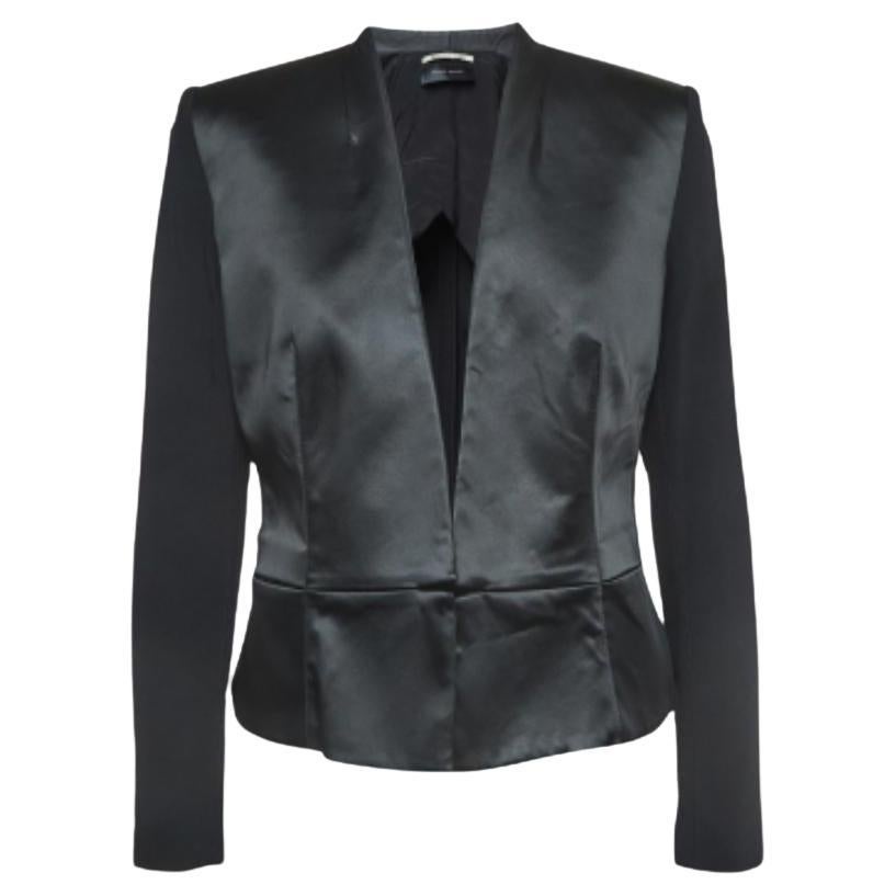 Roland Mouret Chaqueta delantera abierta de crepé negro M