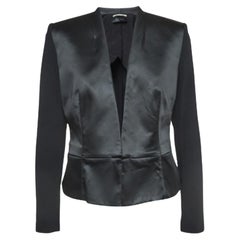 Roland Mouret Chaqueta delantera abierta de crepé negro M
