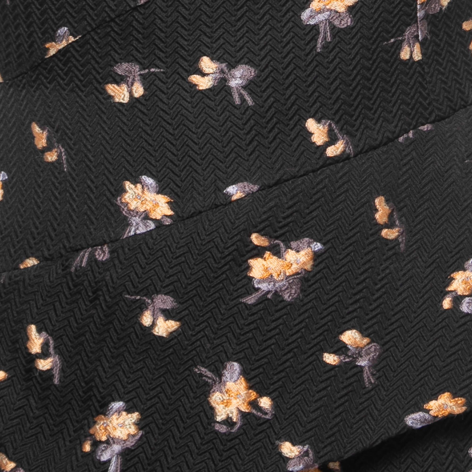 Women's Roland Mouret Black Floral Textured Silk off Shoulder Heddon Gown For Sale