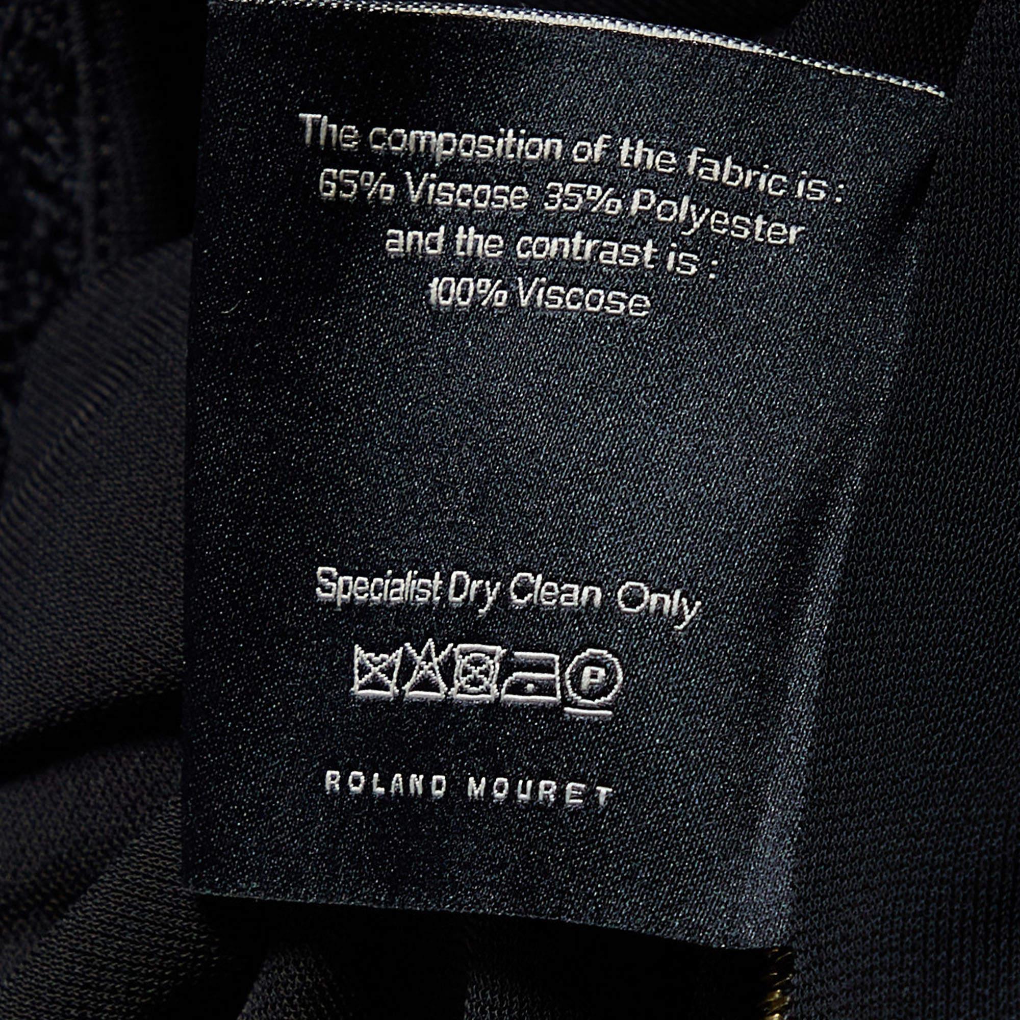 Men's Roland Mouret Black Jersey Draped & Lace Back Maxi Dress M For Sale