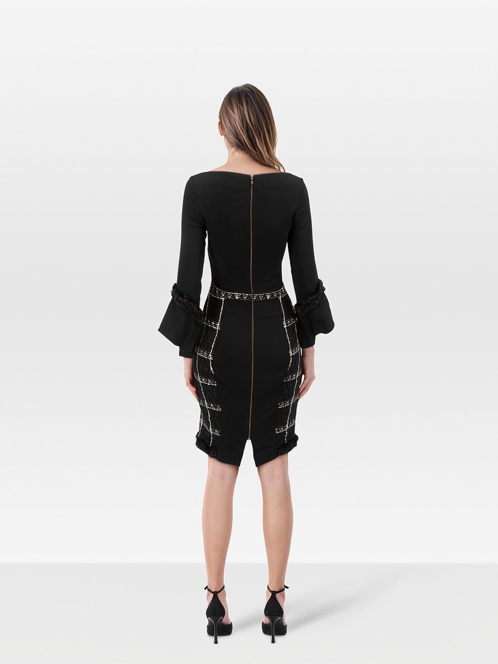 CONDITION is VeryGood. Hardly any visible wear to the dress is evident on this used Roland Mouret designer resale item.
 
 
 
 Details
 
 
 Black
 
 Cotton
 
 Dress
 
 Midi
 
 Long sleeves
 
 Round neck
 
 Back zip fastening
 
 Checkered skirt
 
