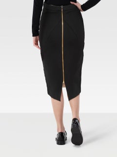 Roland Mouret Black Mesh Cut Out Skirt Size S