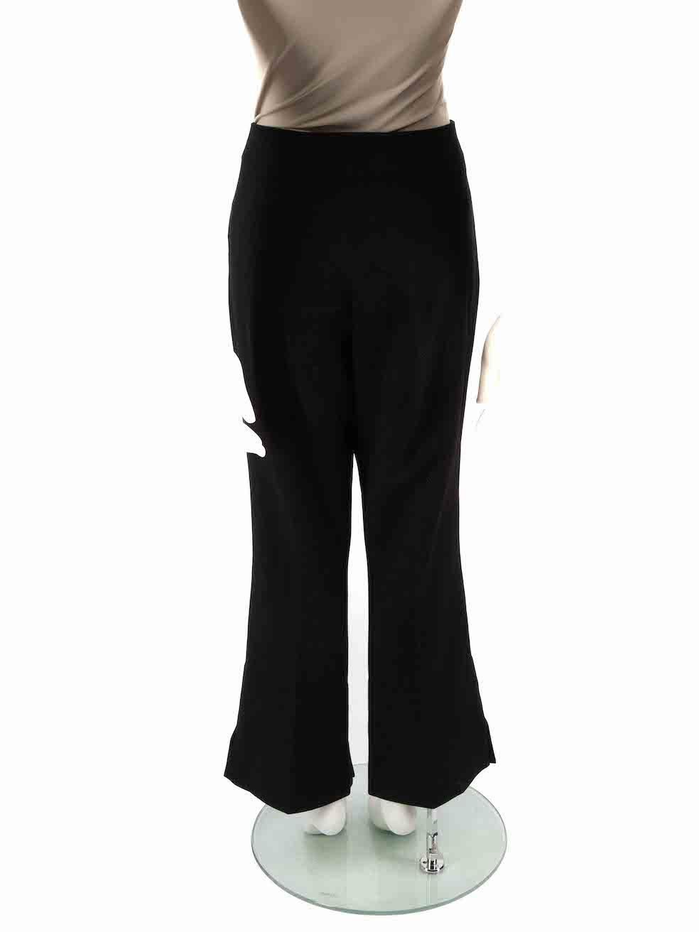 Roland Mouret Black Mid-Rise Tailored Flared Trousers Size XXL In Good Condition For Sale In London, GB