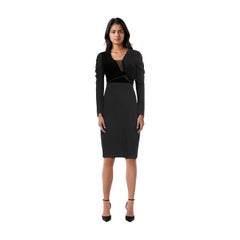 Roland Mouret Black Panelled V Neck Dress Size M.