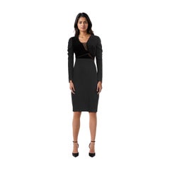 Roland Mouret Black Panelled V Neck Dress Size M
