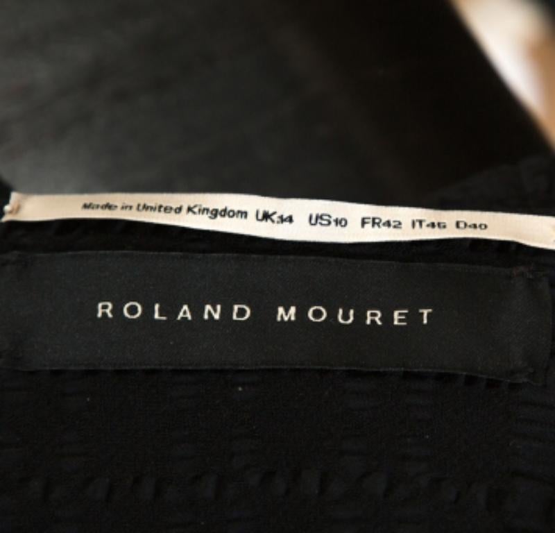 Roland Mouret Noir Veste à carreaux plissés en laine mélangée Hanover L Bon état - En vente à Dubai, Al Qouz 2