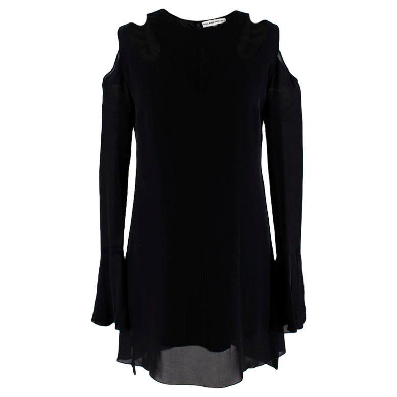 Roland Mouret Black Silk Cut-out Mini Dress - Size US6