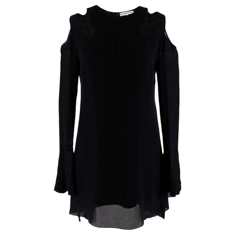 Roland Mouret Black Silk Cut-out Mini Dress - Size US6 For Sale at ...